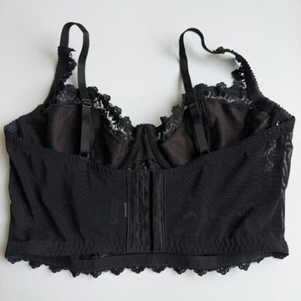 Bebe Black Sparkling Beaded & Sequin Underwire Bra Bralette Crop Top Size Medium - Picture 4 of 7
